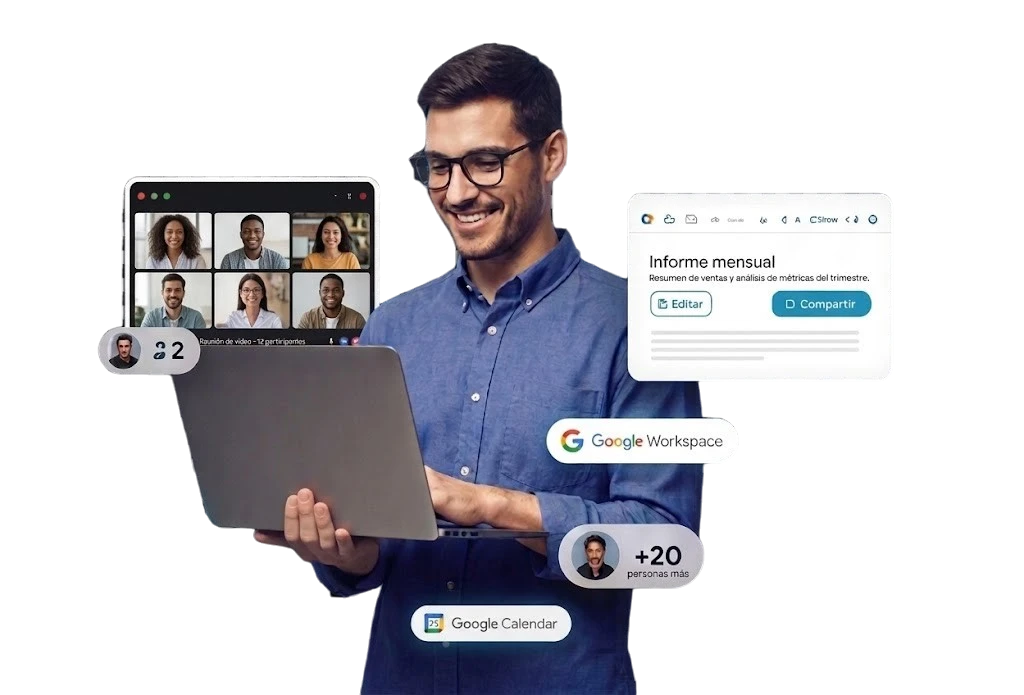 Google Workspace en uso: Gmail, Drive, Meet y Docs en una sola plataforma